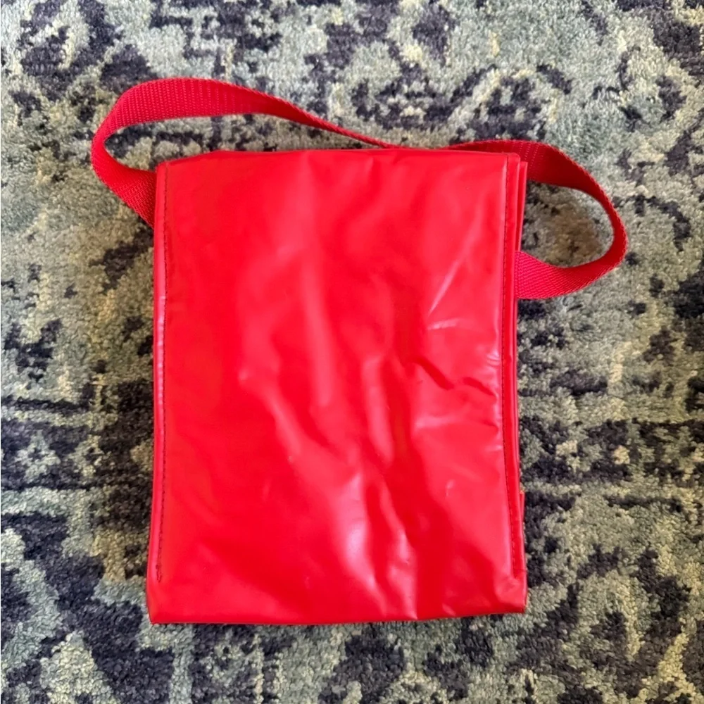 Vintage 1990’s Red Nylon Sport American Flag Graphic Hand Held Insulated Bag